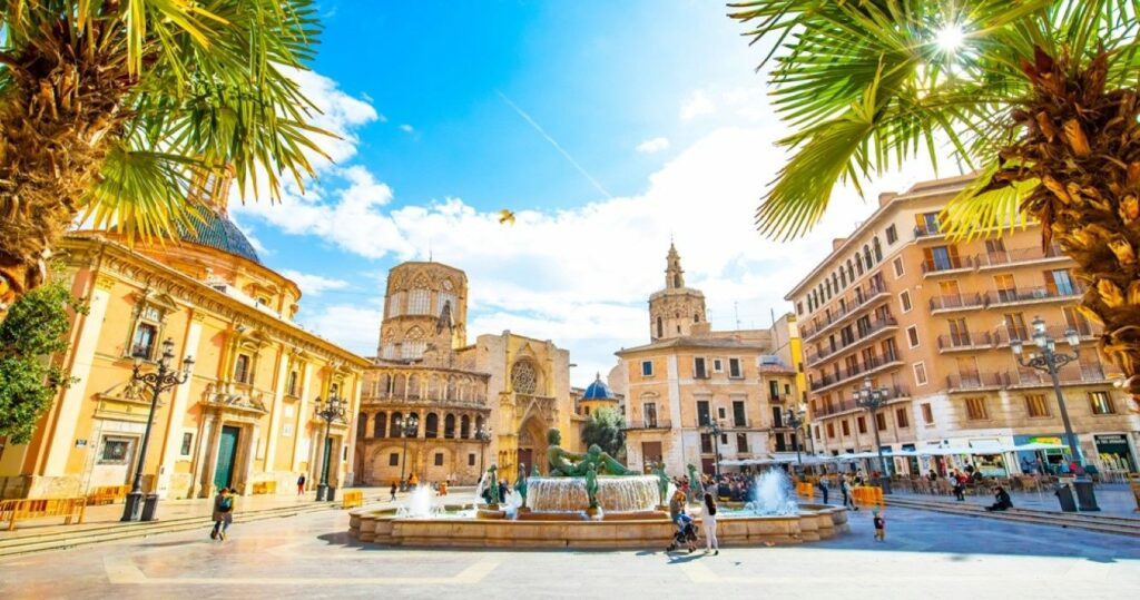 Plaza De La Virgen in Valencia, Spain