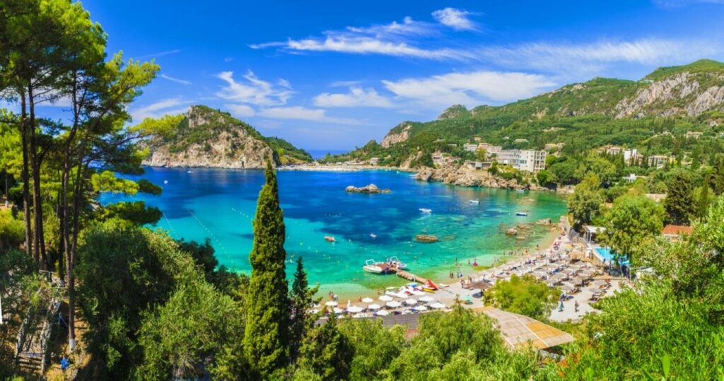 Palaiokastritsa beach on Corfu islands, Greece