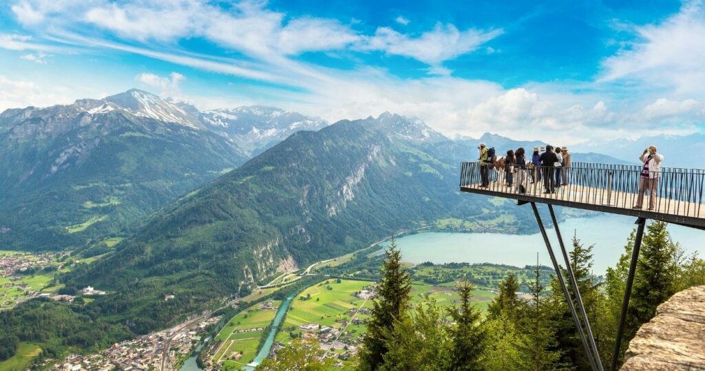 mountain overlook in interlaken, switzerland