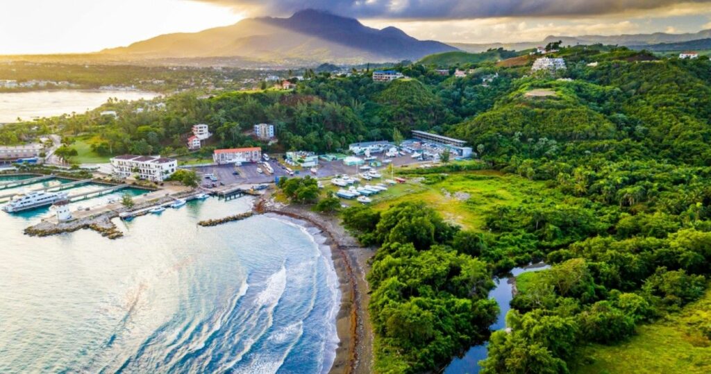 Aerial view of a Marina in Puerto Plata Dominican republic