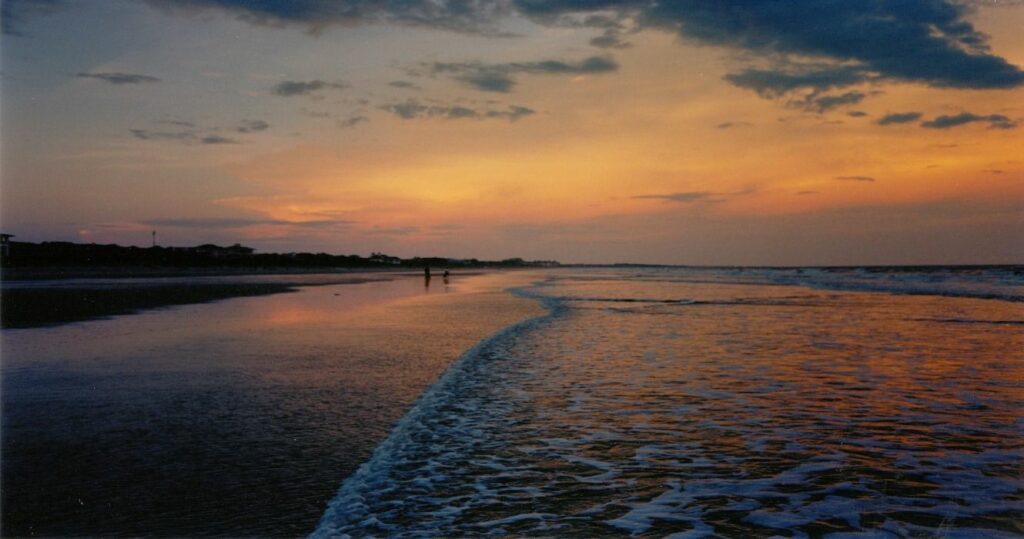 Sunset near Kiawah Island, South Carolina, on the marsh.