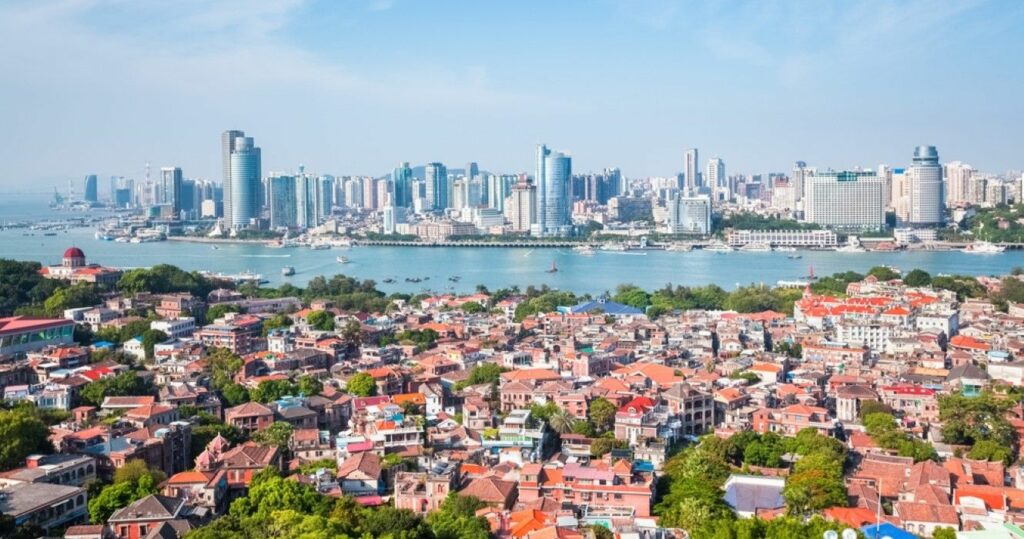 Aerial view of Gulangyu Island, Xiamen, China