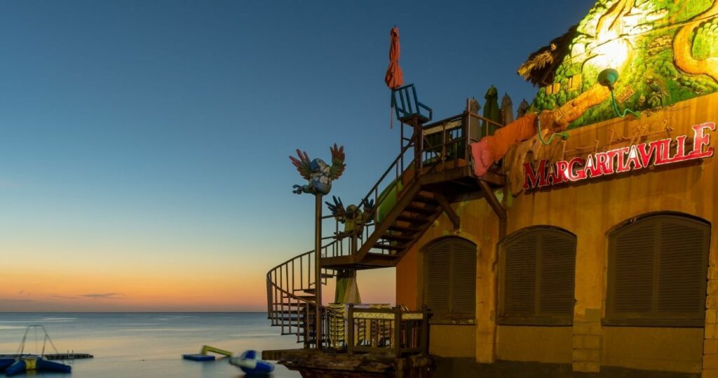 margaritaville in montego bay, jamaica at night