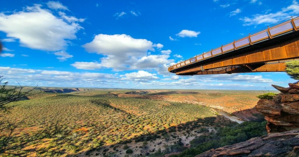 Blue skies and beautiful green landscapes in Kalbarri National Park, Australia