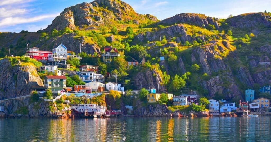 colorful houses in newfoundland, canada