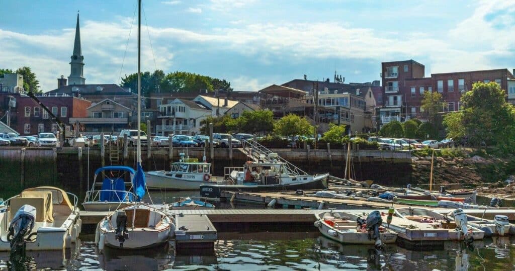 Historic harbor in Camden, Maine