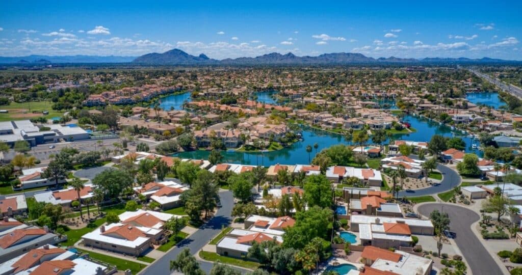 Urban desert North Scottsdale neighborhood