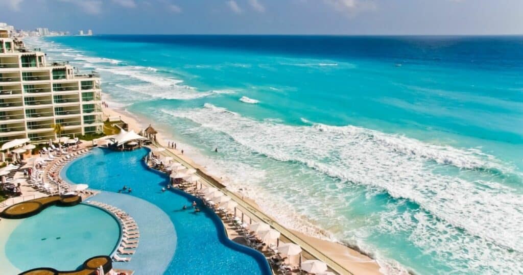 Shoreline in Cancun, Mexico