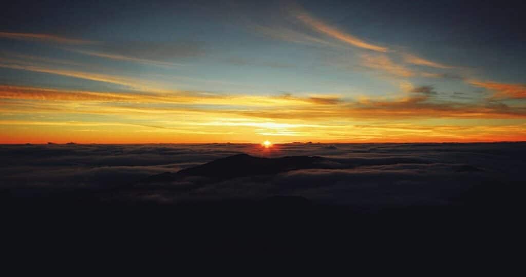 The sunrise at Haleakala Crater, Maui, Hawaii, USA