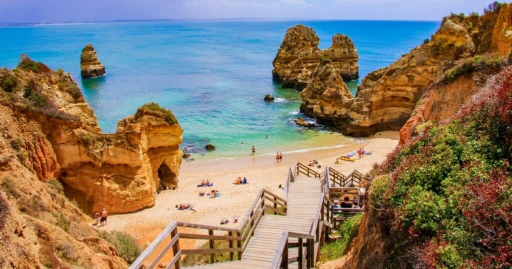 Enjoying the beach in Algarve, Portugal