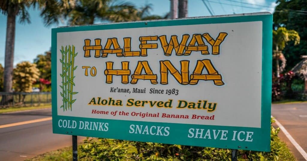 Halfway Hana on the Road to Hana - a popular food stop on the Hana Highway in Maui, Hawaii