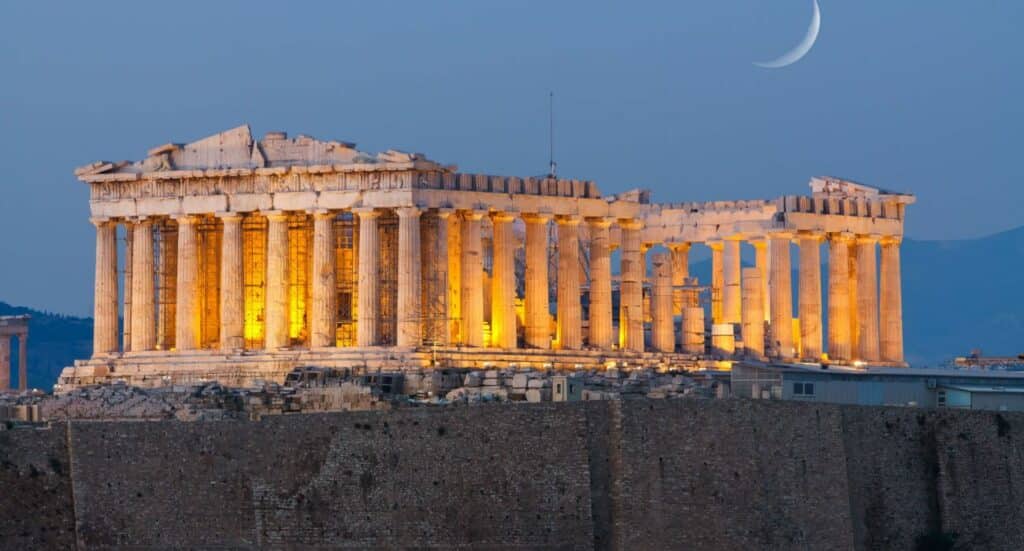 Parthenon temple in Acropolis Hill in Athens