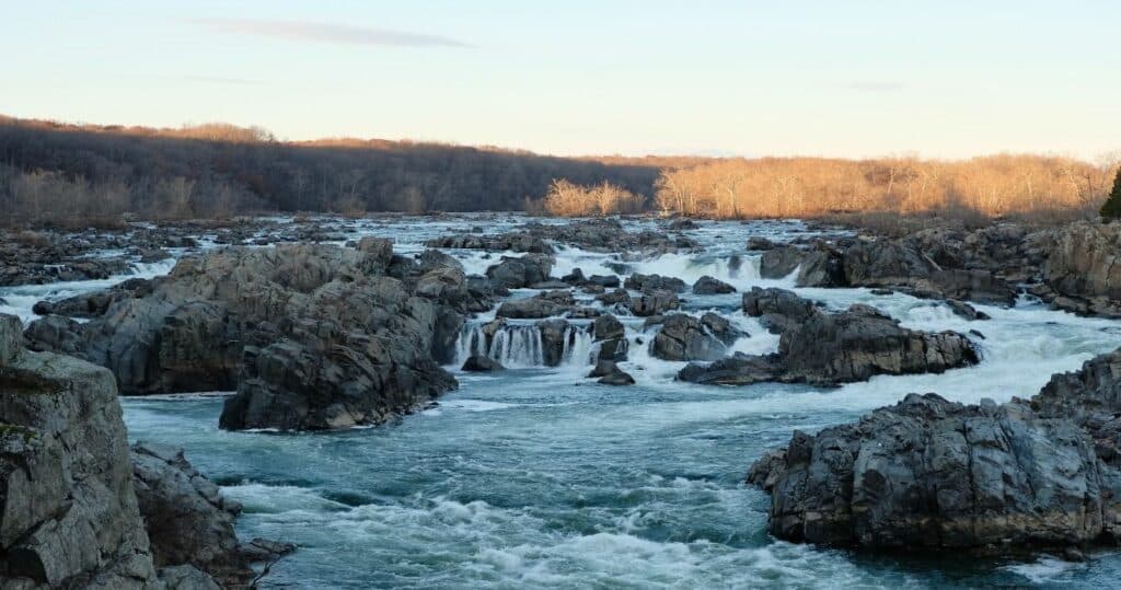 The falls of the Potomac River at Great Falls from the Virginia side