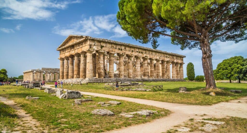 Temple of Hera at famous Paestum Archaeological Site