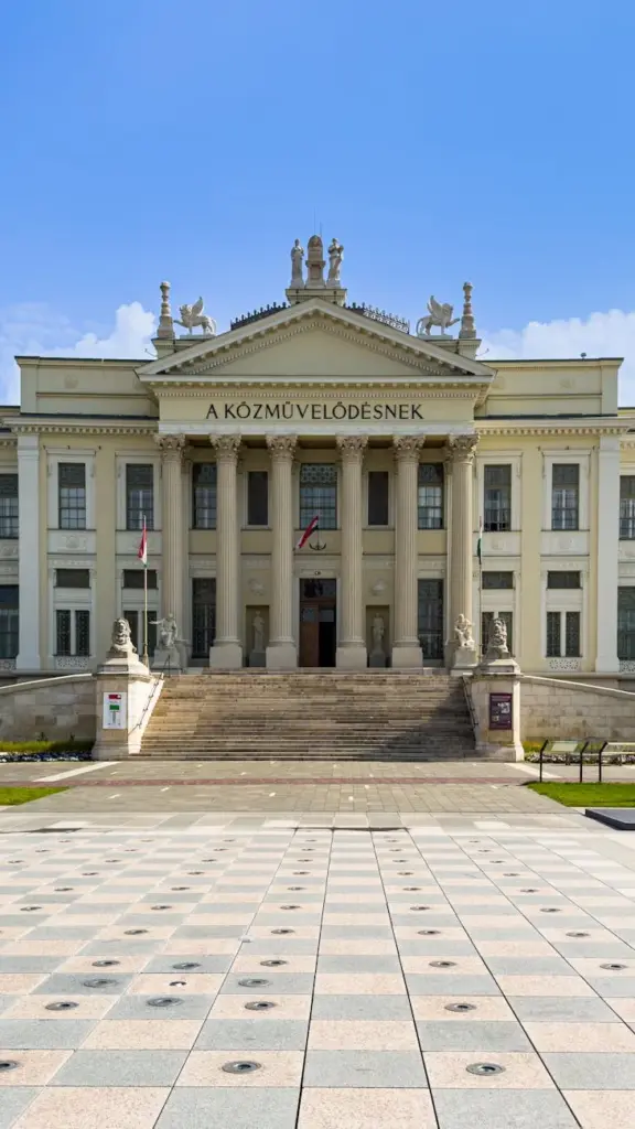 Explore the grand neoclassical architecture of the Mora Ferenc Museum in Szeged.